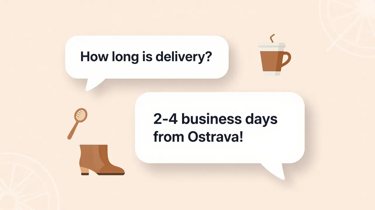 Instagramový komentář s automatickou odpovědí AI o dodání zboží z Ostravy.