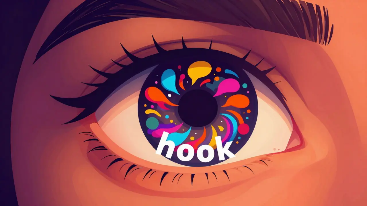 Abstraktní ilustrace zachycující pozornost a virální dopad textů.