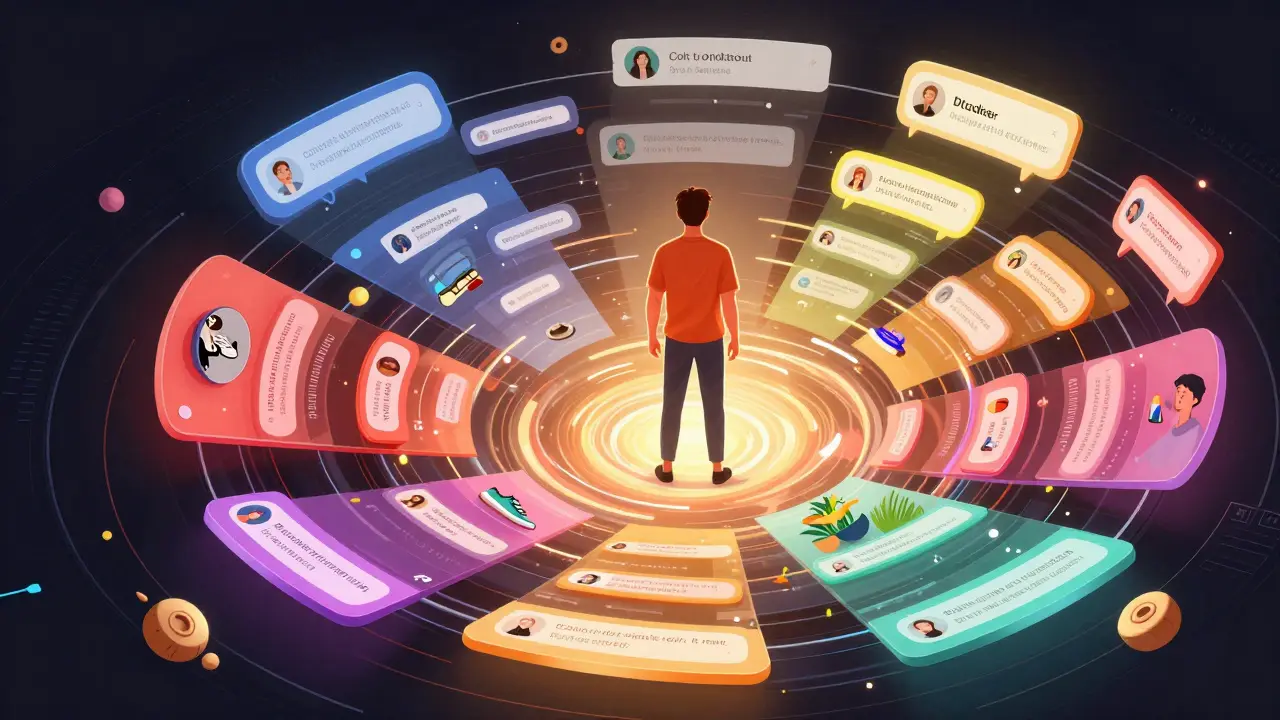 Visual metaphor of AI personalizing ads for individual consumer preferences